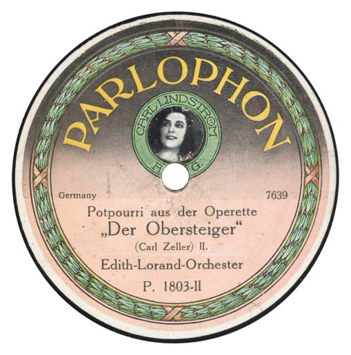 Parlophon P.1803 Portrait Edith Lorand (Rainer E. Lotz))