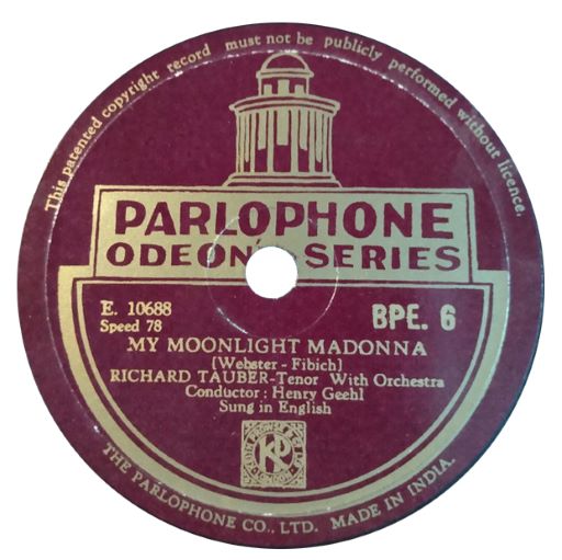 Parlophone BPE.6 India Richard Tauber